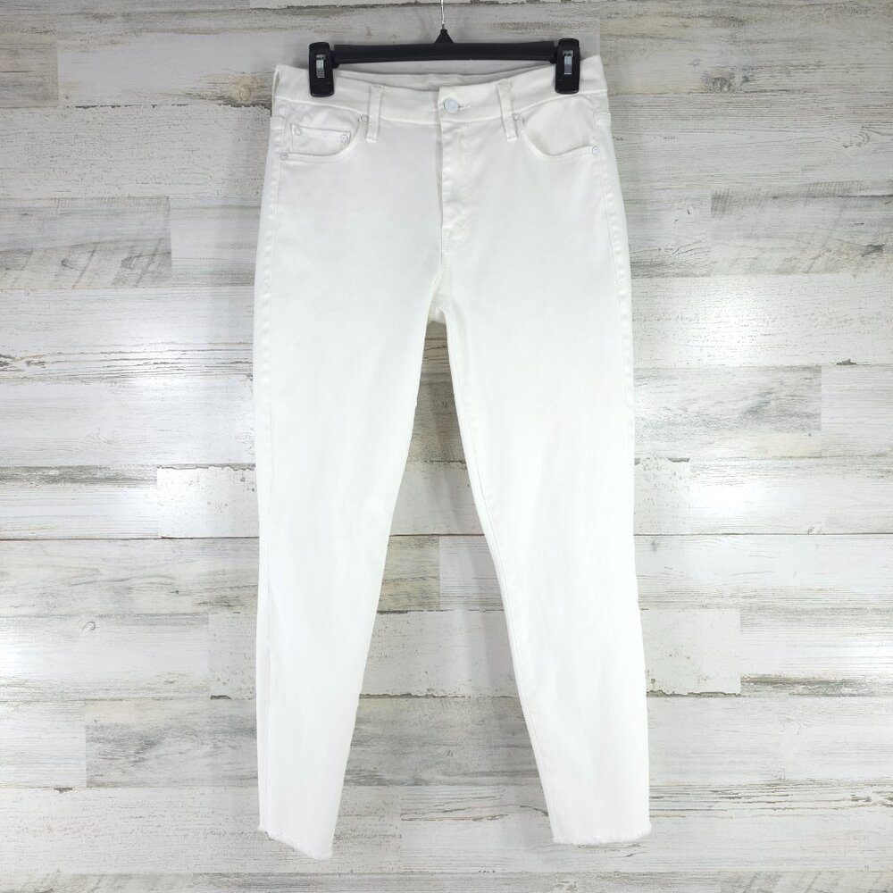 MOTHER White Cropped Ankle Jeans